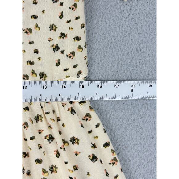 Free People Rare Feeling Dress Women’s XS Beige Floral Tiered Pleated Maxi Read - Picture 13 of 14